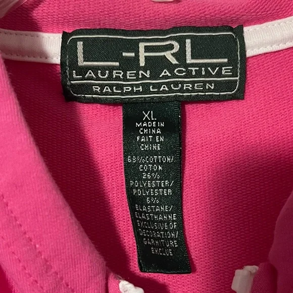 L-RL Lauren Active Ralph Lauren women’s size XL pink zipper hooded vest - Picture 3 of 9